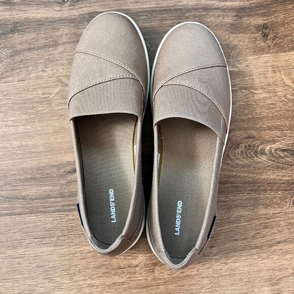 NEW Lands End Casual Tan Slip On Walking Sneakers Sz 8 - Picture 8 of 11